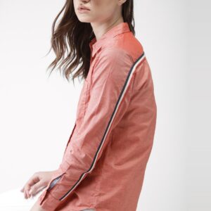 Harvard Women Pink Regular Fit Solid Casual Shirt