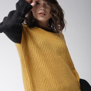 Harvard Women Mustard Solid Pullover