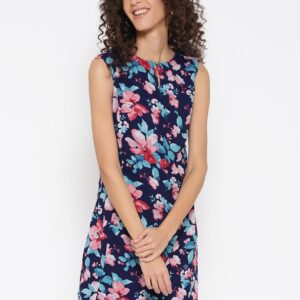 IZABEL LONDON by Pantaloons Women Blue  Pink Printed A-line Dress