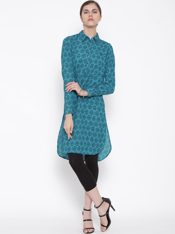 IZABEL LONDON by Pantaloons Blue Polyester Printed Tunic