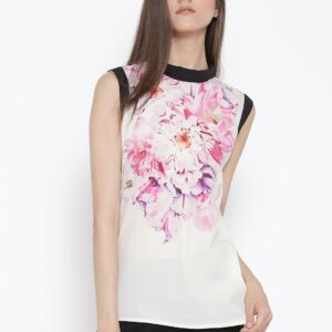 IZABEL LONDON by Pantaloons Women White Printed Top