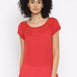 IZABEL LONDON by Pantaloons Women Red Sheer Top