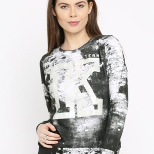 Kook N Keech Women Black Printed Pullover Sweatshirt