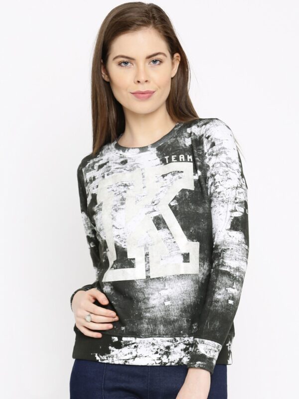 Kook N Keech Women Black Printed Pullover Sweatshirt