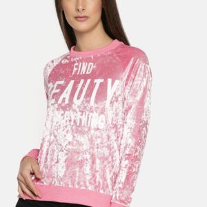 Kook N Keech Women Pink Printed Sweatshirt