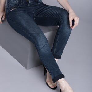 Kook N Keech Marvel Women Navy Blue Super Skinny Fit Mid-Rise Clean Look Stretchable Jeans