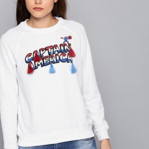 Kook N Keech Marvel Women White Printed Sweatshirt