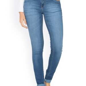 Kraus Jeans Women Blue Skinny Fit Mid Rise Clean Look Jeans