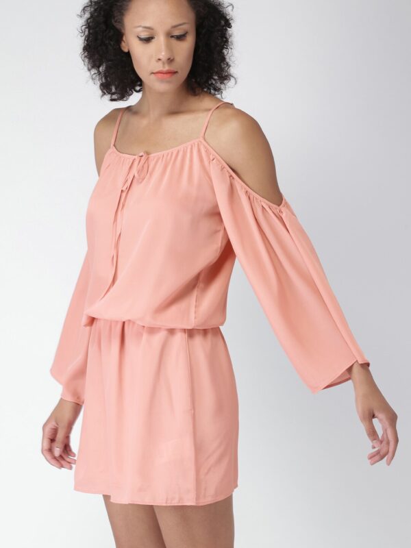 Love Genration Women Peach Solid A-Line Dress