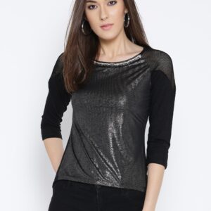 Madame Women Black Printed Top