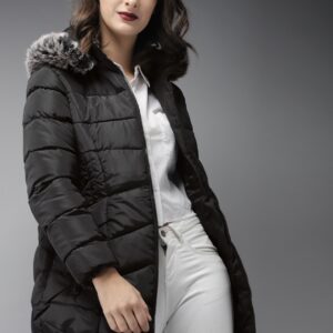 Moda Rapido Women Black Solid Parka