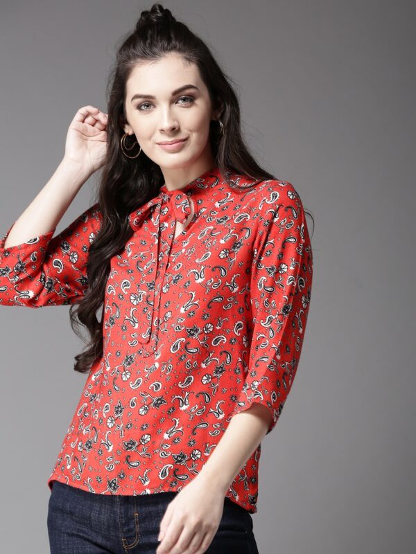 Moda Rapido Women Red Printed Top