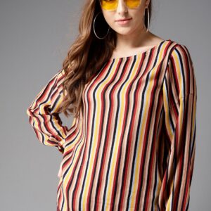 Moda Rapido Women Multicolored Striped Top