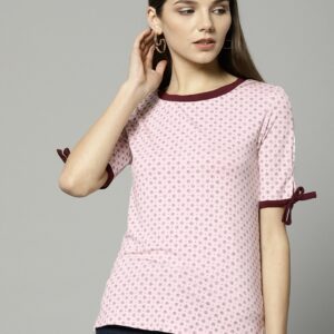 Marks  Spencer Women Pink Printed Top