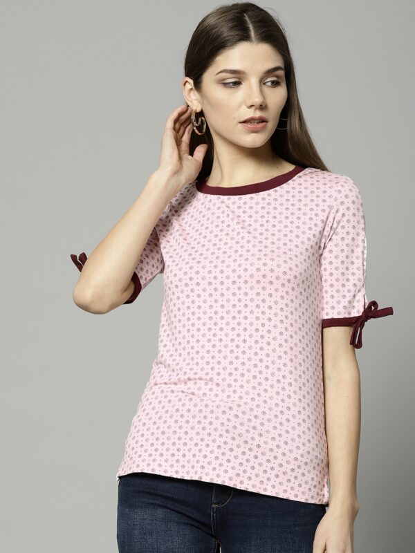 Marks  Spencer Women Pink Printed Top