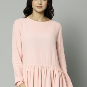 Marks  Spencer Women Pink Solid Peplum Top