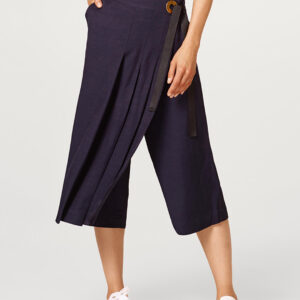 ESPRIT Women Navy Blue Regular Fit Solid Layered Culottes