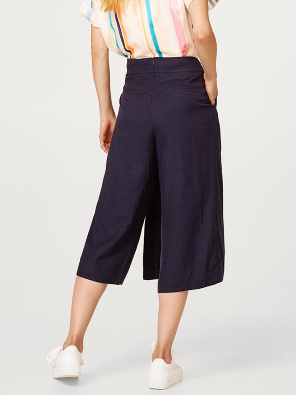 ESPRIT Women Navy Blue Regular Fit Solid Layered Culottes