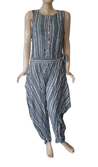 Blue Striped Jumpsuit