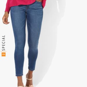 Blue Skinny Fit Mid-Rise Clean Look Jeans