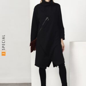 Miss Bennett Black Long Coat With High Neck