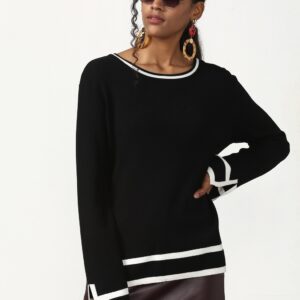 Black Solid Regular Top