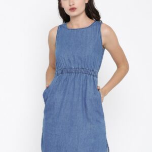 Ms.Taken by Kriti Sanon  Women Blue Solid A-Line Dress