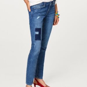 ESPRIT Women Blue Skinny Fit Mid-Rise Low Distress Stretchable Jeans