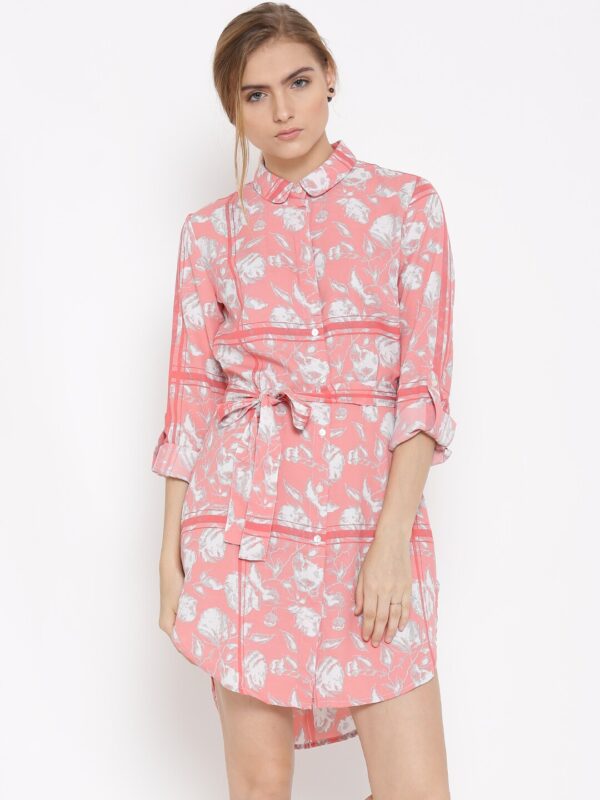 Mast  Harbour Women Pink Printed Shirt Dress