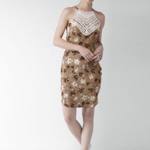 Mast  Harbour Women Brown Printed A-Line Dress