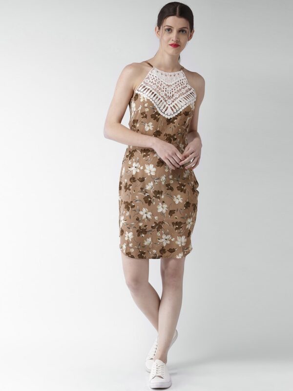 Mast  Harbour Women Brown Printed A-Line Dress