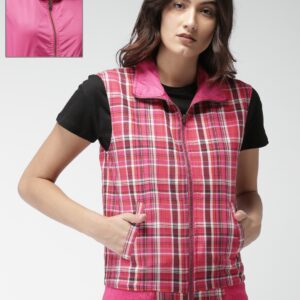 Mast  Harbour Women Pink Checked Reversible Bomber