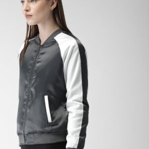 Mast  Harbour Women Charcoal Solid Bomber