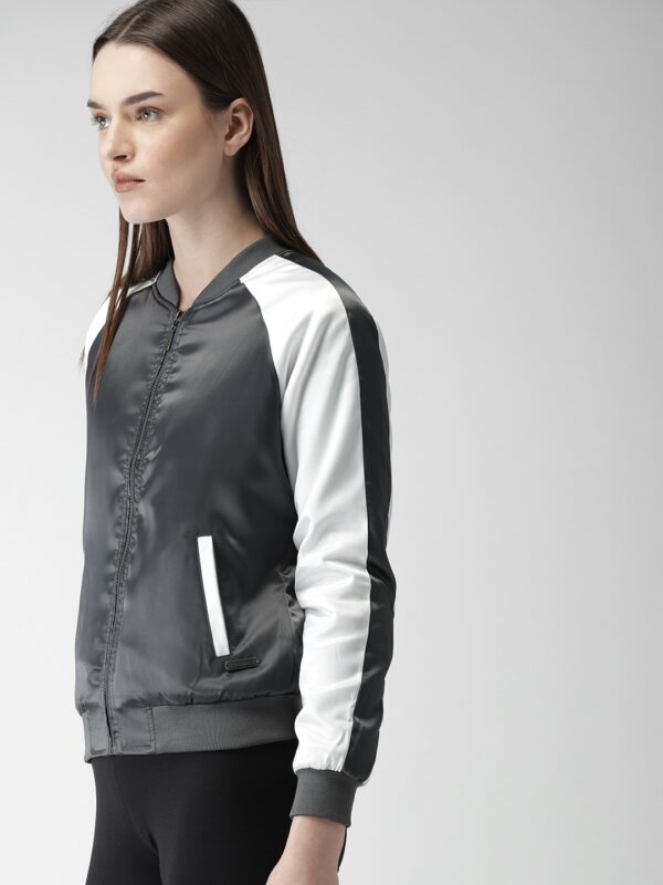 Mast  Harbour Women Charcoal Solid Bomber