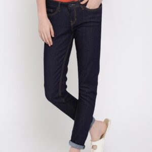 Mast  Harbour Women Navy Skinny Fit Stretchable Jeans