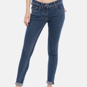 Mast  Harbour Women Blue Skinny Fit Mid-Rise Clean Look Stretchable Jeans