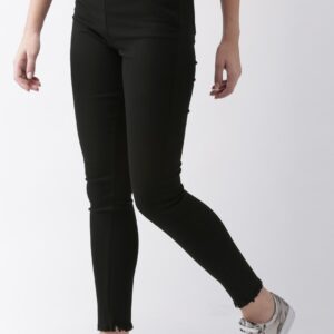 Mast  Harbour Women Black Solid Jeggings