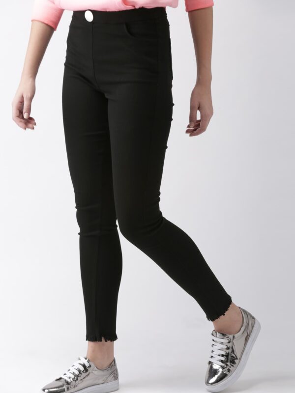 Mast  Harbour Women Black Solid Jeggings