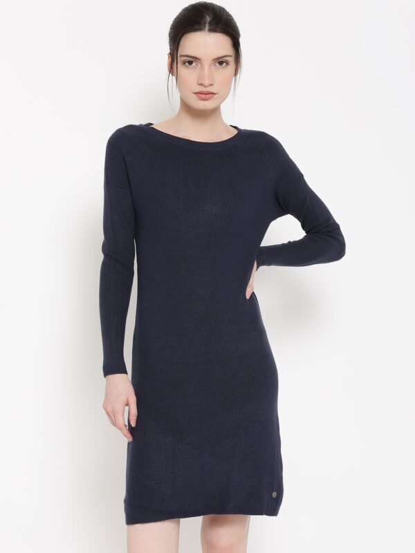 Mast  Harbour Women Navy Blue Sweater Dress