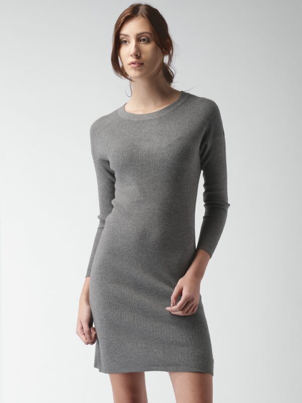 Mast  Harbour Women Grey Melange Jumper Dress