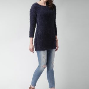 Mast  Harbour Navy Faux Fur Sweater