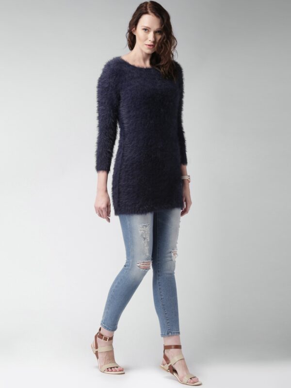 Mast  Harbour Navy Faux Fur Sweater