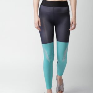 Mast  Harbour Women Blue Colourblocked Tights