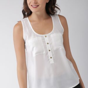 Mast  Harbour Women White Solid Top