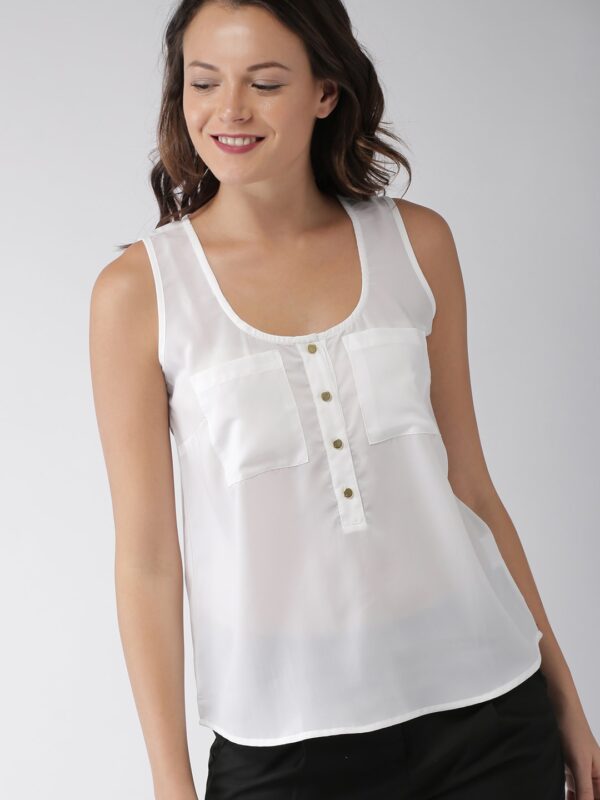 Mast  Harbour Women White Solid Top