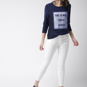 Mast  Harbour Women Blue Printed Shimmer Top