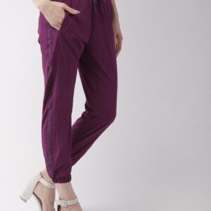 Mast  Harbour Women Purple Regular Fit Solid Joggers