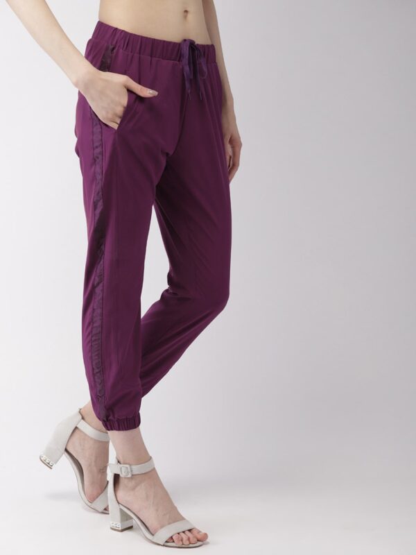 Mast  Harbour Women Purple Regular Fit Solid Joggers