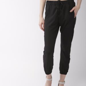 Mast  Harbour Women Black Regular Fit Solid Joggers