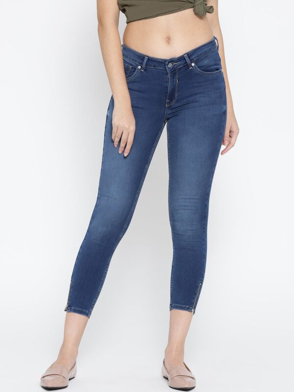 ONLY Women Blue Skinny Fit Low-Rise Clean Look Stretchable Jeans